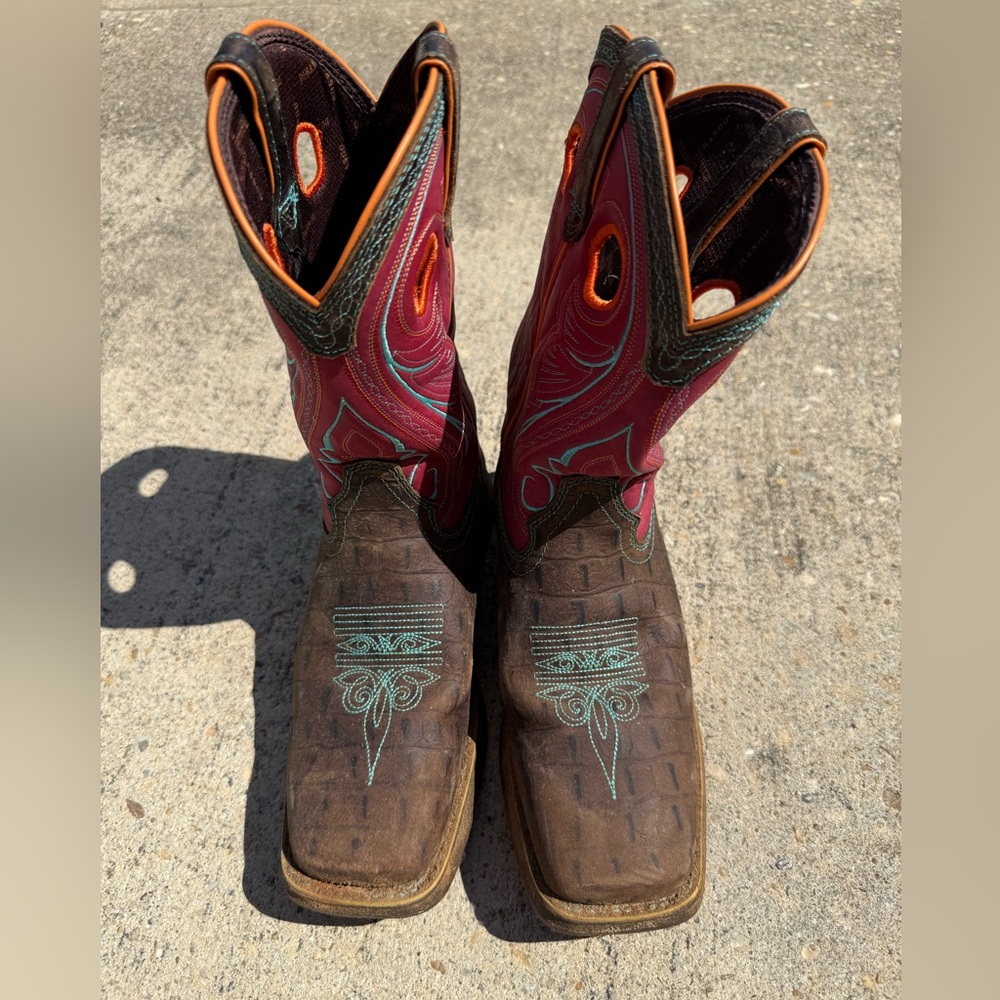 Durango Kids' Western Boots in Brown and Orange